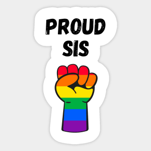 Proud Sis Rainbow Pride T Shirt Design Sticker